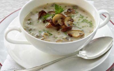 Мясной суп с грибами
